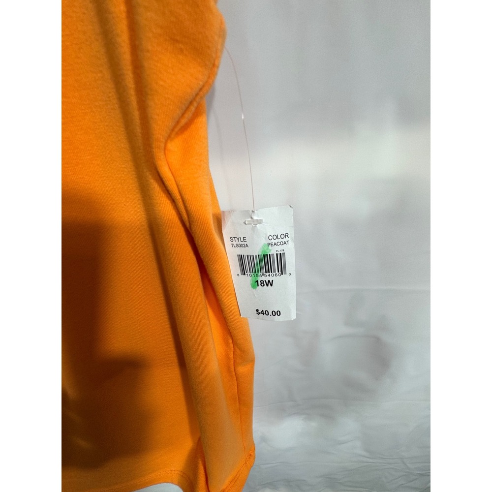 Preswick & Moore Womens Plus 1X Orange Scoop Neck Pleated Front Tank Top NWT - Picture 8 of 10